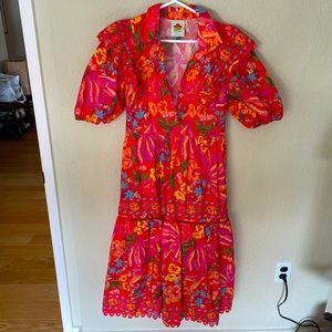 Red Printed Farm Rio Dress